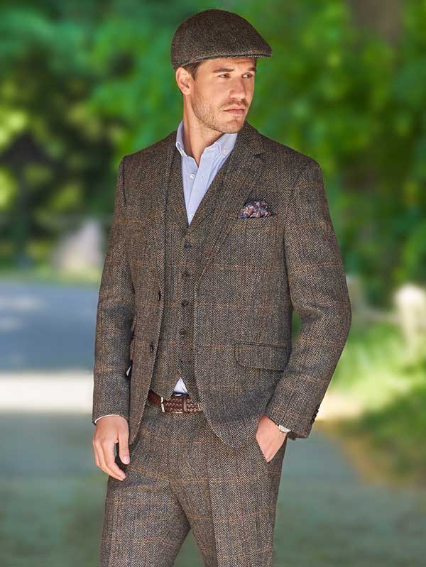 Harris Tweed Jacket London In Highland Green Herringbone - Afbeelding 2