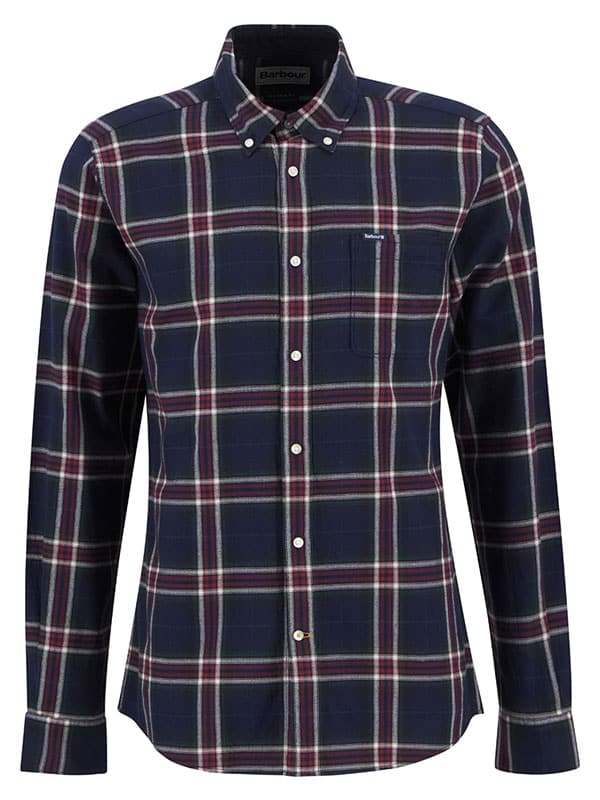 Barbour Crossfell Tailored Checked Shirt Inky Blue - Afbeelding 5