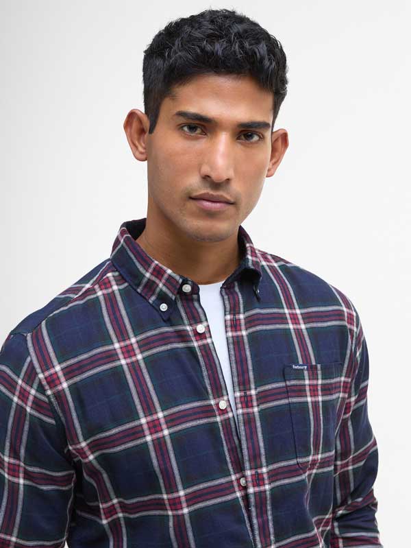 Barbour Crossfell Tailored Checked Shirt Inky Blue - Afbeelding 2