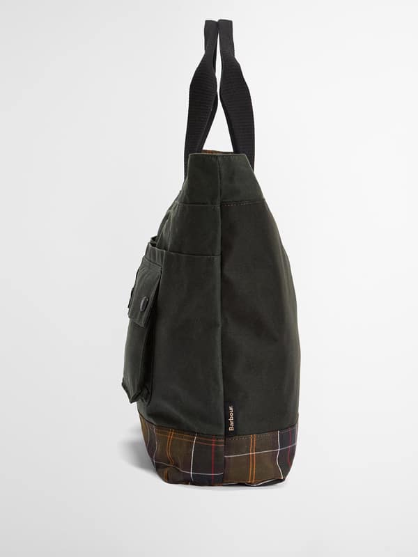 Barbour Field Wax Tote Bag Sage/Classic - Afbeelding 4