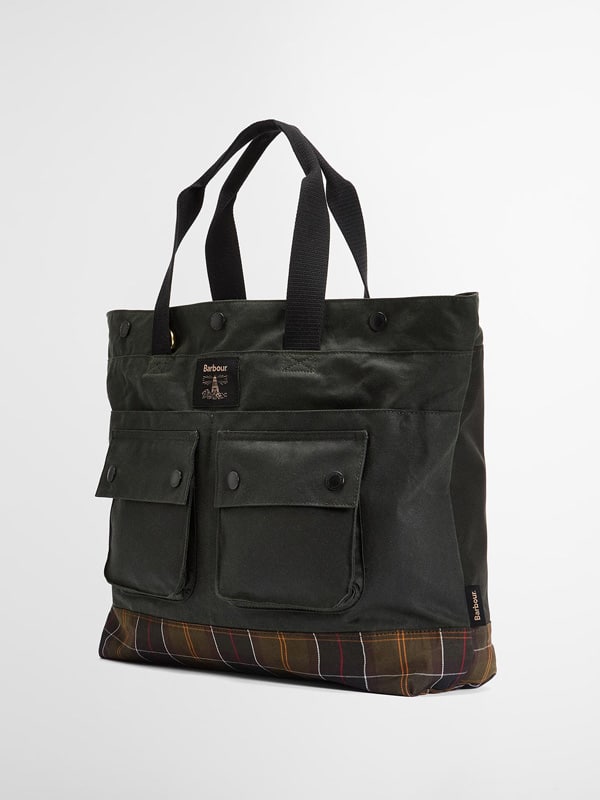 Barbour Field Wax Tote Bag Sage/Classic - Afbeelding 3