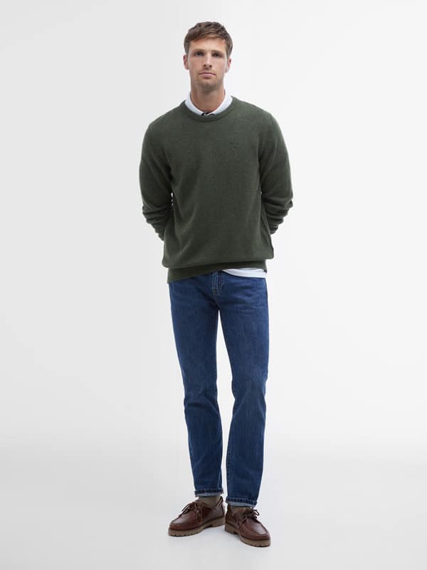 Barbour Essential Tisbury Crew Neck Sweater Knitwear Forest - Afbeelding 2