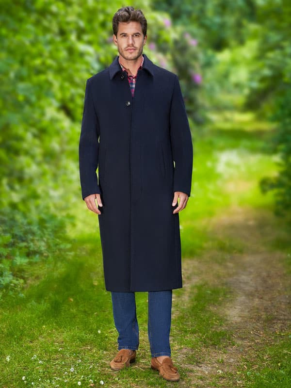 Lange Herenjas "Delchester" Van Wollen-Kasjmier In Navy - Afbeelding 5