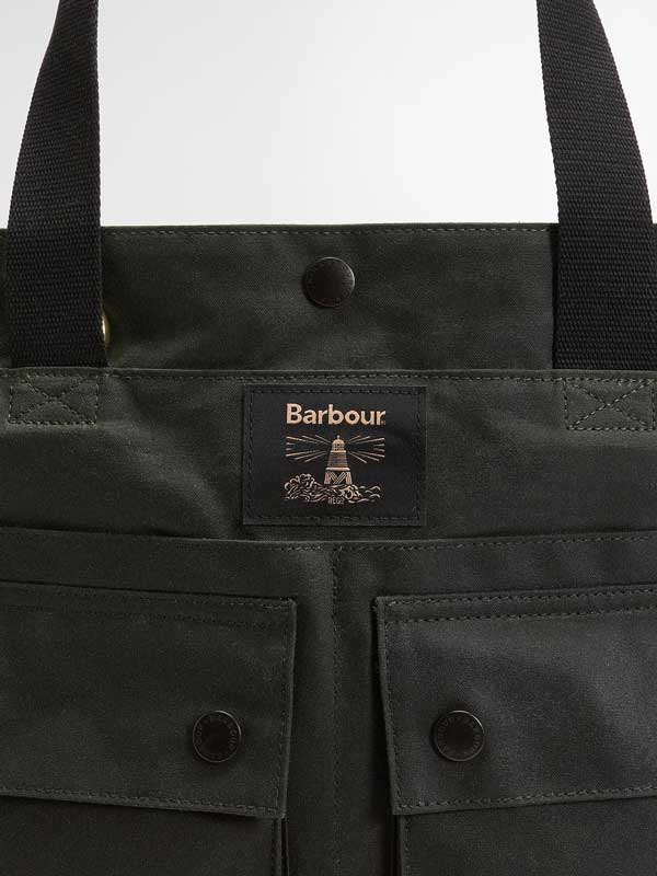 Barbour Field Wax Tote Bag Sage/Classic - Afbeelding 5