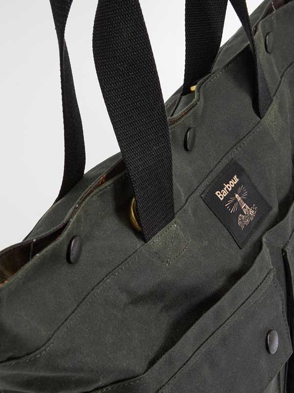 Barbour Field Wax Tote Bag Sage/Classic - Afbeelding 6