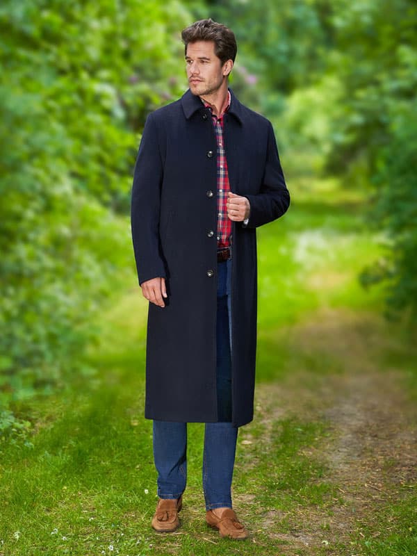 Lange Herenjas "Delchester" Van Wollen-Kasjmier In Navy - Afbeelding 2