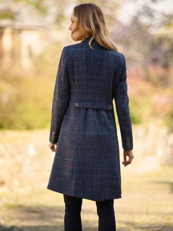 Harris Tweed Damesjas Brenda In Scottish Blue - Afbeelding 2