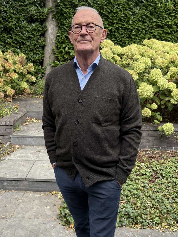 Wollen Vest met Knopen Donker Bruin