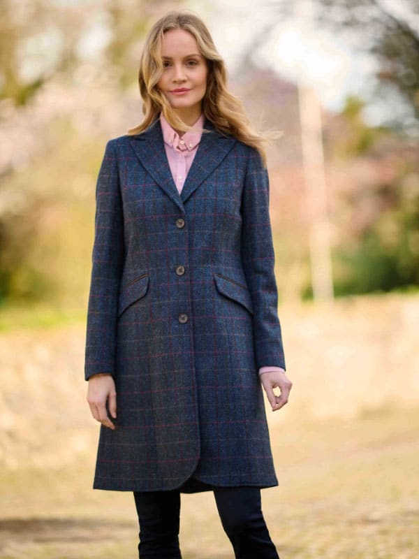 Harris Tweed Damesjas Brenda In Scottish Blue