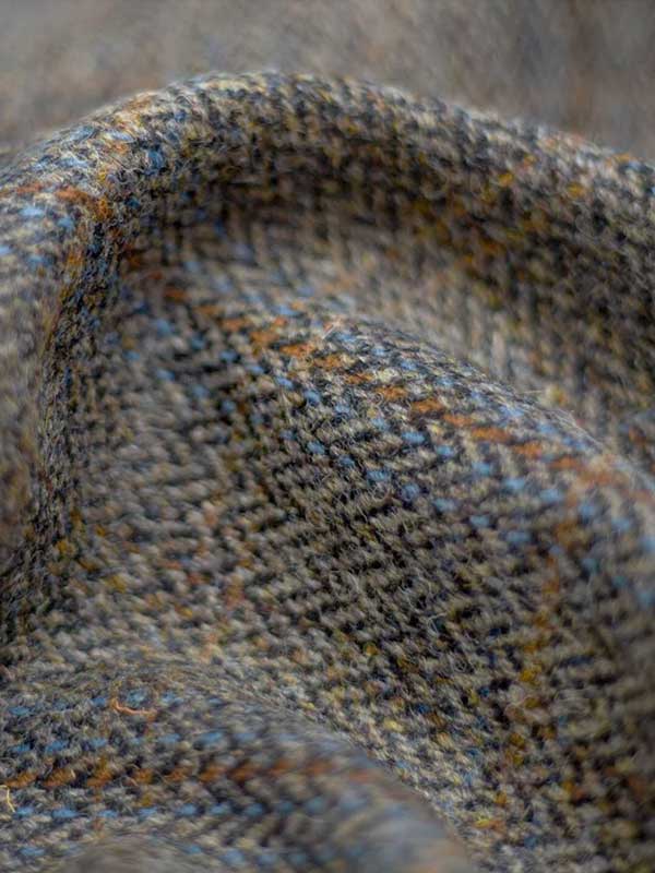 Harris Tweed Overjas "Barney" In Green-Blue Herringbone - Afbeelding 3