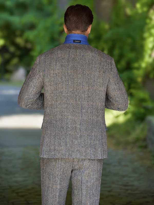 Harris Tweed Jacket London In Highland Green Herringbone - Afbeelding 3