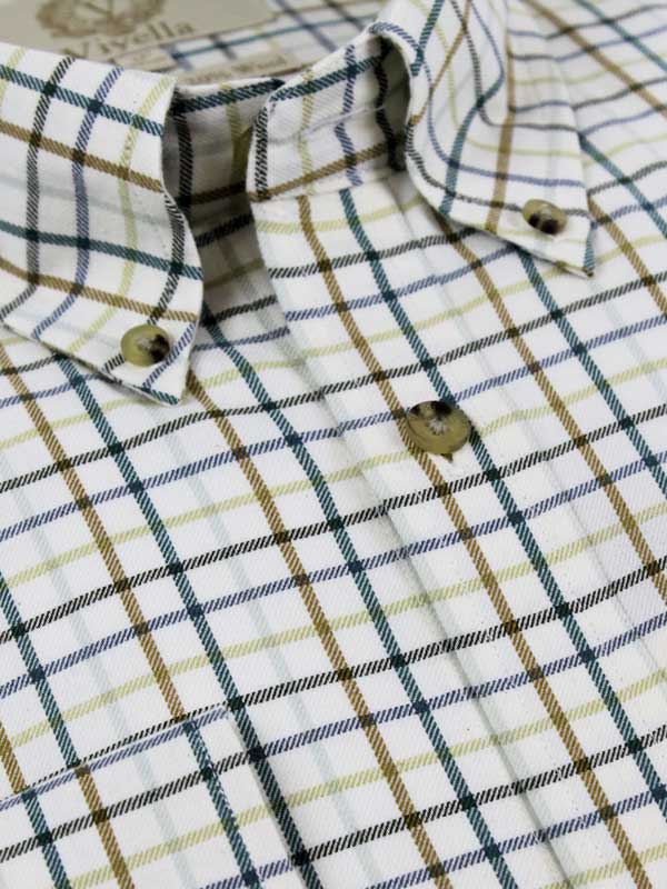 Viyella 80/20 Brunswick Green Tattersall Check Classic Fit Shirt with Button Down Collar - Afbeelding 2