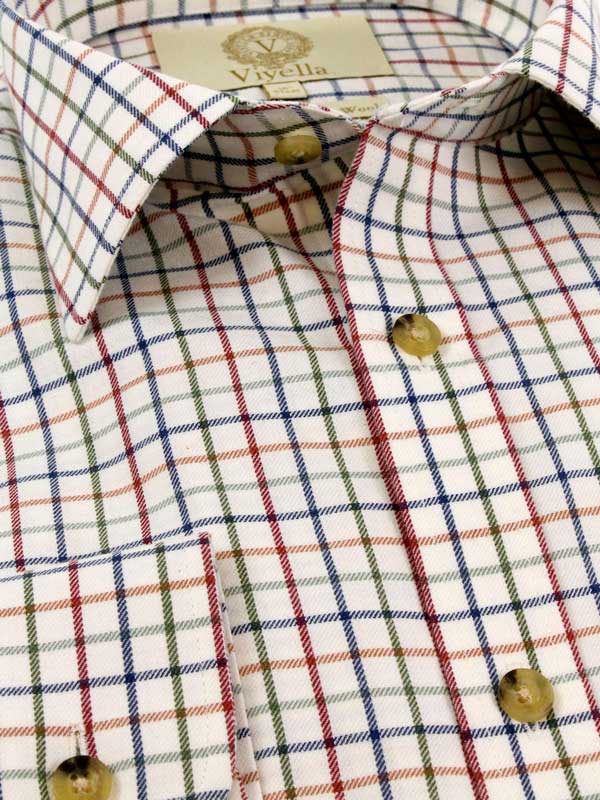 Viyella Shirt Plum & Blue Tattersall Check Classic Fit - Afbeelding 2