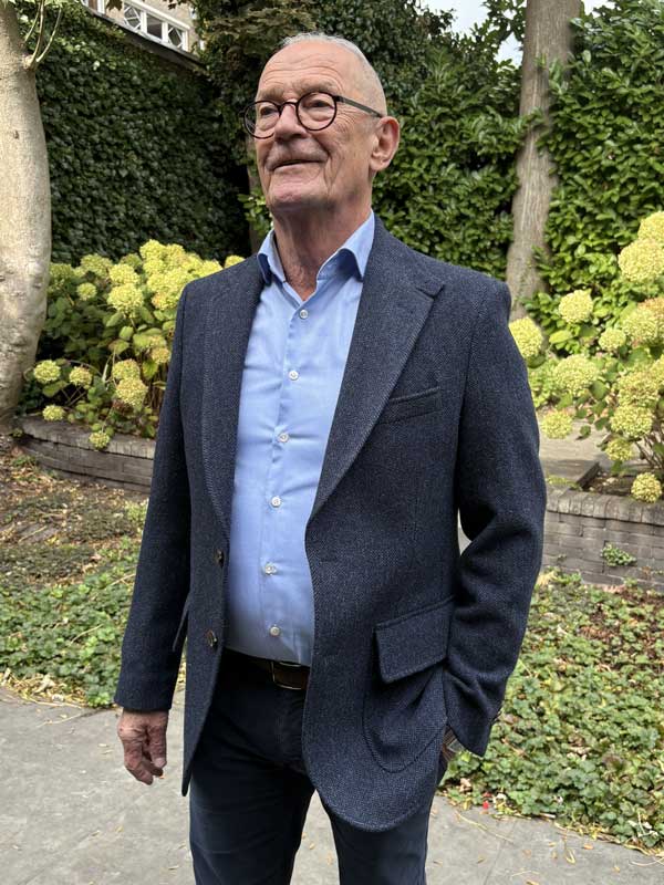 Sheppard & Jones, Tweed Jacket Blauw Visgraat