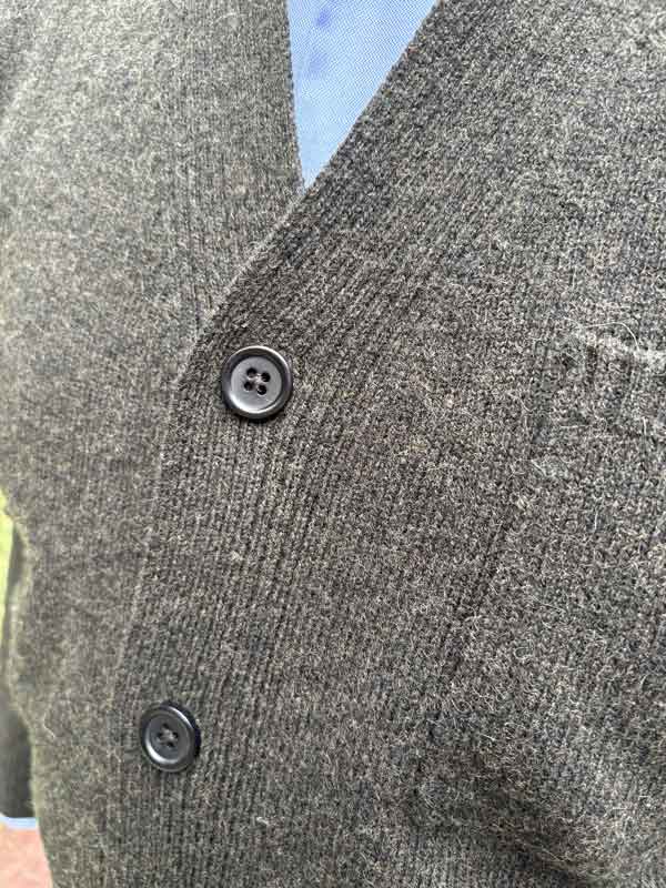 Wollen Vest met Knopen Donker Bruin - Afbeelding 4