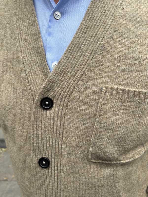 Wollen Vest met Knopen Beige - Afbeelding 3