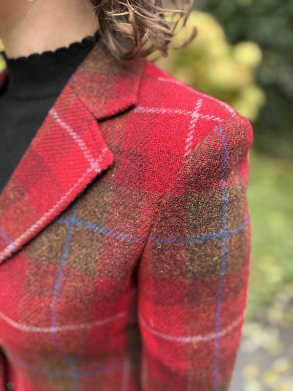 Harris Tweed Dames Jas Claire - Red Check - Afbeelding 4