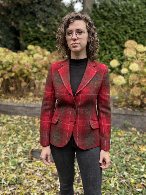 Harris Tweed Dames Jas Claire - Red Check