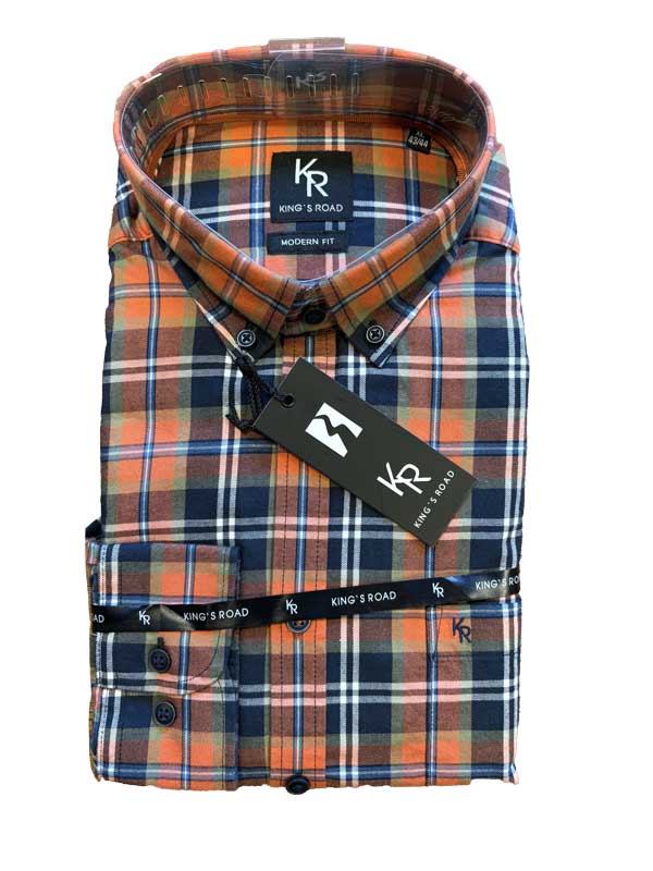 Shirt King's Road, Rood met Blauw en Witte Streep