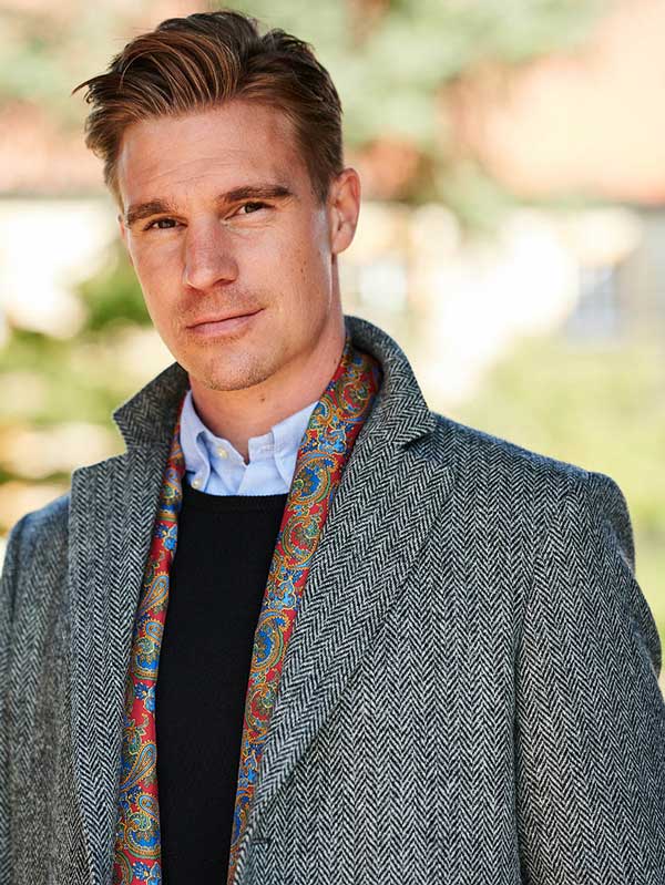 Harris Tweed Overjas Barney In Black Herringbone - Afbeelding 2