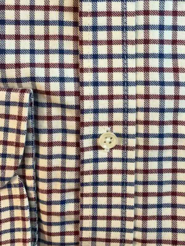 Overhemd Button Down “Steward” In Wine Red And Blue Window Check - Afbeelding 2