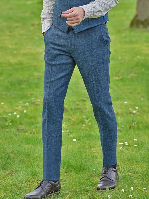 Harris Tweed Pantalon Mr Miller In Blue Shadow