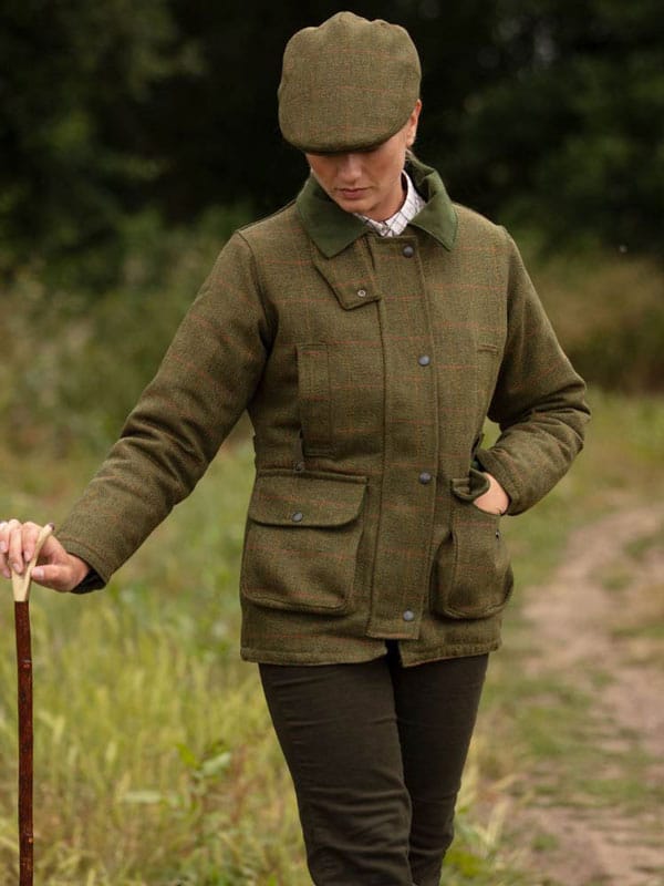 Derby Tweed Hazelwood Dames Shooting Jacket Dark Sage