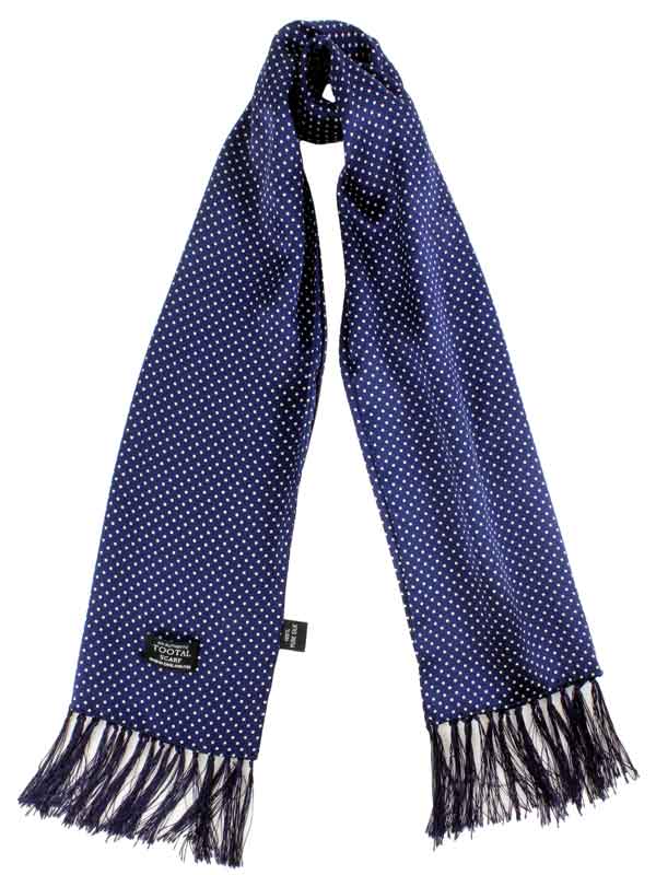Shawl, Tootal Vintage Blue Polka Dot Silk - Afbeelding 2