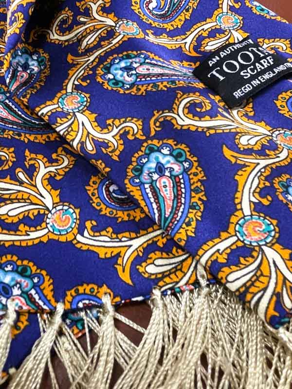Shawl, Tootal Scarves Paisley Silk Navy/Gold