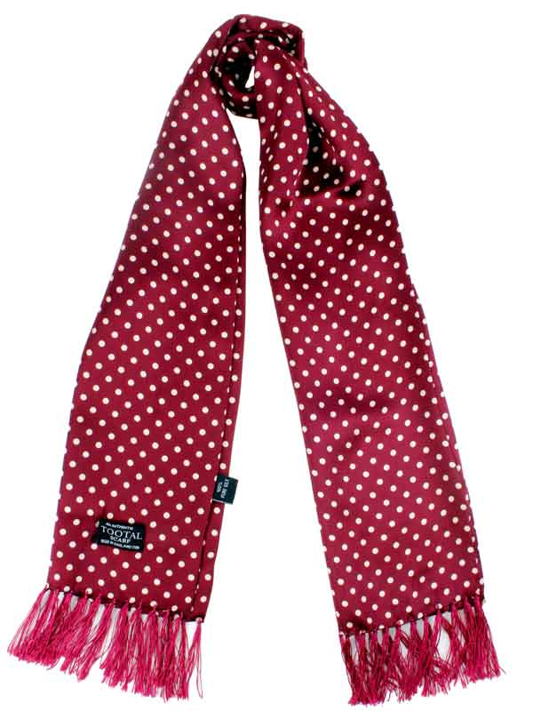 Shawl, Tootal Scarves Polka Dot Print Vintage Wine - Afbeelding 2