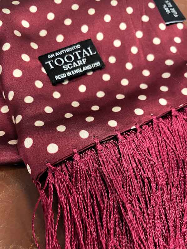 Shawl, Tootal Scarves Polka Dot Print Vintage Wine