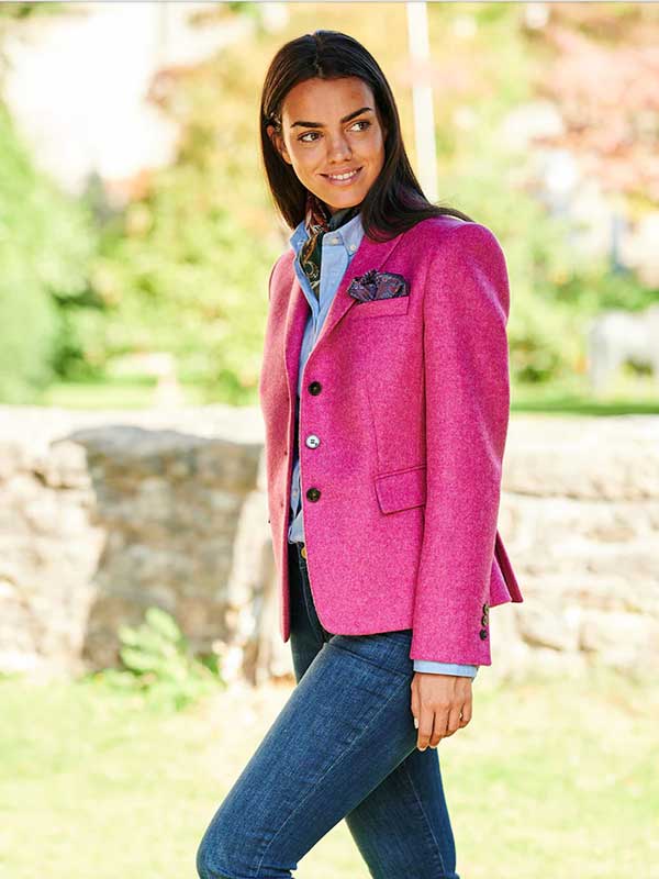 Harris Tweed Dames Blazer LadiesClub In Pink - Afbeelding 2