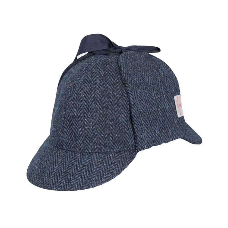 Harris Tweed Deerstalker Hat Watson Midnight Blue
