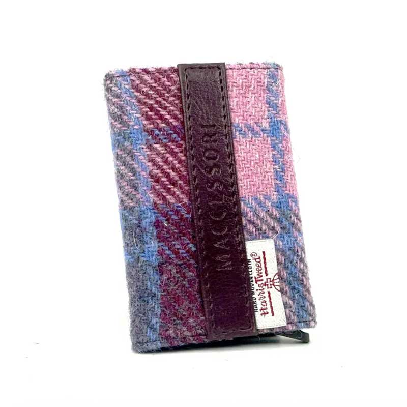 Harris Tweed Pop Up Card Holder In Pastel Pink - Afbeelding 4