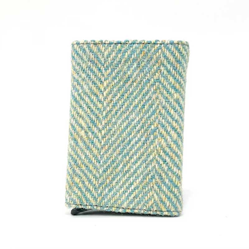 Harris Tweed Pop Up Card Holder In Turquoise Herringbone - Afbeelding 4