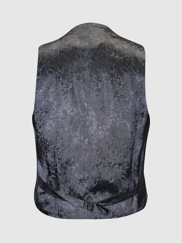 Harris Tweed Vestje, Iain Waistcoat - Grey/Blue Check - Afbeelding 2