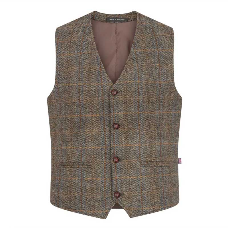 Harris Tweed Dalston Waistcoat Clinton Brown