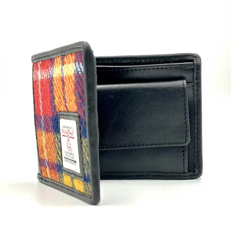 Harris Tweed Bifold Coin Wallet In Saffron - Afbeelding 3