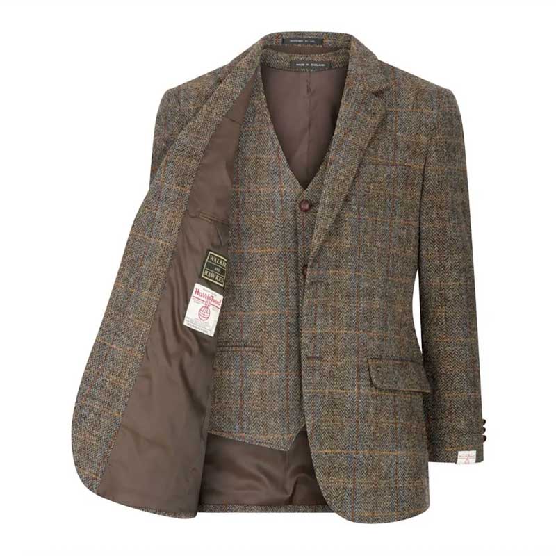 Harris Tweed Dalston Waistcoat Clinton Brown - Afbeelding 4