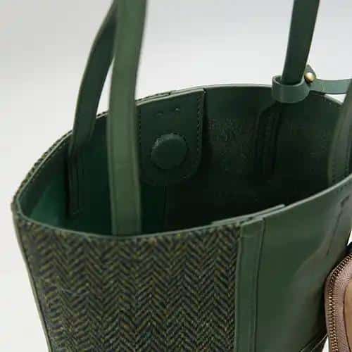 Harris Tweed Clutch, The Orlagh, Islander, Dark Green Herringbone - Afbeelding 4