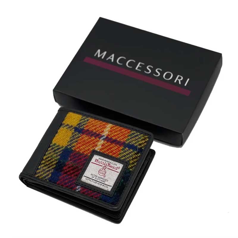 Harris Tweed Bifold Wallet In Saffron - Afbeelding 3