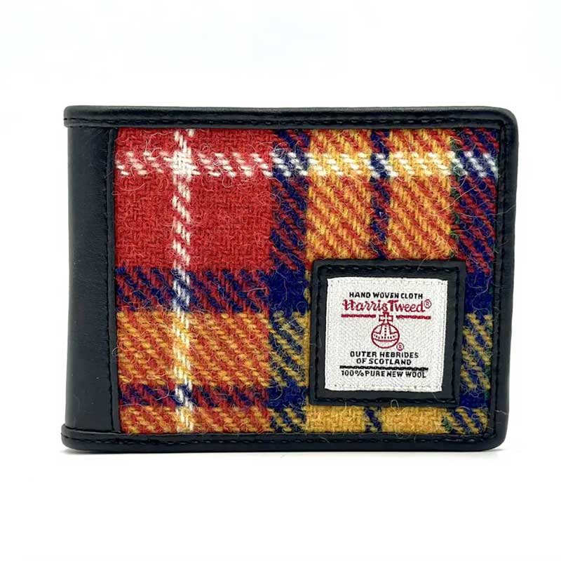 Harris Tweed Bifold Coin Wallet In Saffron