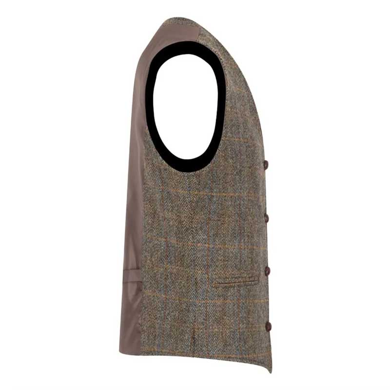 Harris Tweed Dalston Waistcoat Clinton Brown - Afbeelding 2