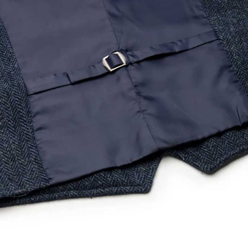 Harris Tweed Dalston Waistcoat Midnight Blue - Afbeelding 5