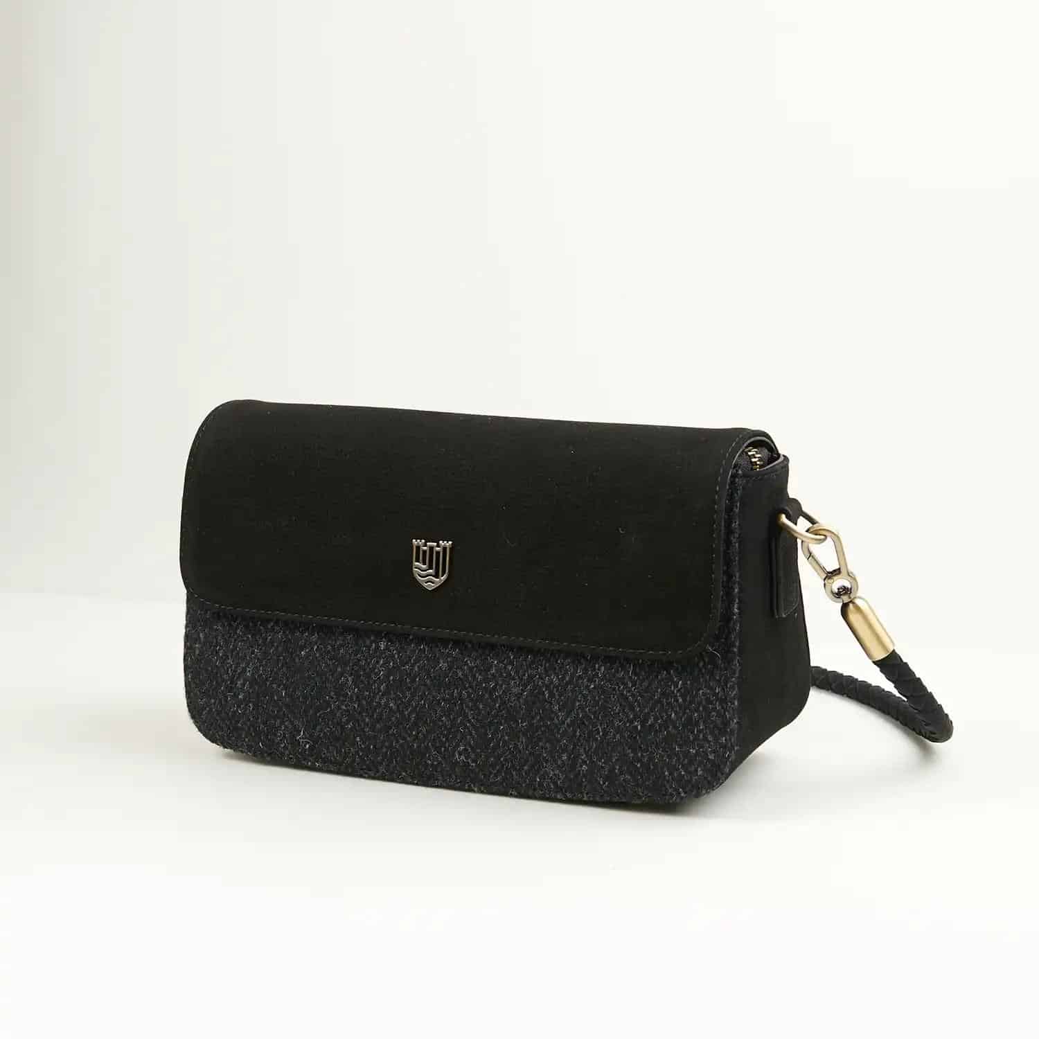 Harris Tweed Clutch, The Caithness, Islander, Black Herringbone - Afbeelding 2