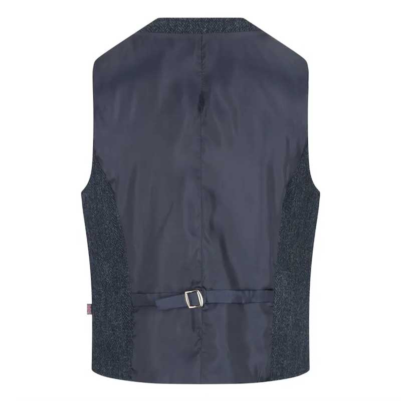 Harris Tweed Dalston Waistcoat Midnight Blue - Afbeelding 2