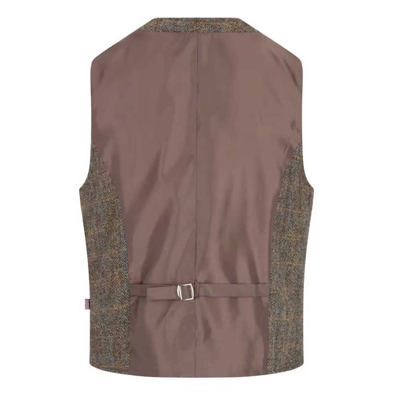 Harris Tweed Dalston Waistcoat Clinton Brown - Afbeelding 3
