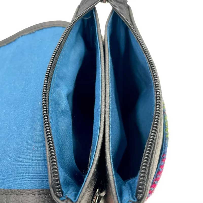 Harris Tweed Mini Crossbody Bag in Blue/Brown Check - Afbeelding 2