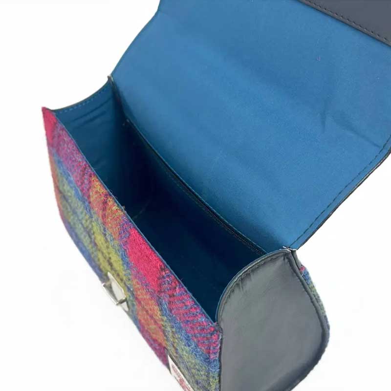 Harris Tweed Mini Day Bag In Blue/Pink Check - Afbeelding 6