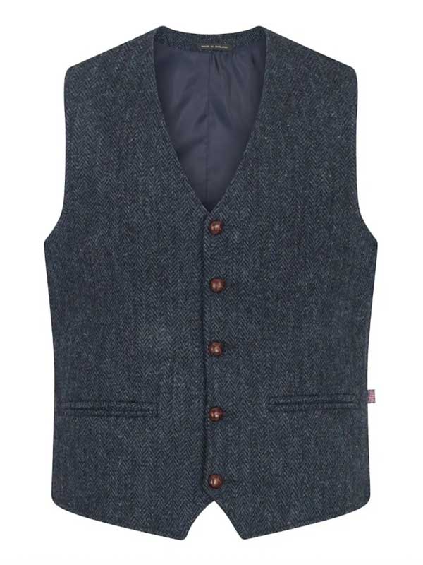 Harris Tweed Dalston Waistcoat Midnight Blue